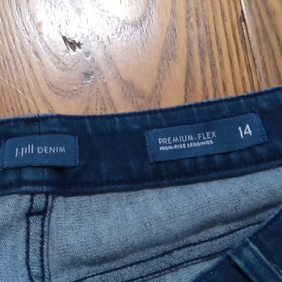 J.Jill WOMENS JEANS 14 DENIM Pants Preowned BLUE Faded Work High Rise Leggings - Picture 9 of 9